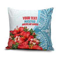 Personalized American Samoa Masefau Pillow Cover Hibiscus Tropical Floral Whale Polynesian Tribal Pattern