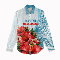 Personalized American Samoa Masefau Women Casual Shirt Hibiscus Tropical Floral Whale Polynesian Tribal Pattern