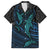 Polynesian Whale Family Matching Puletasi Dress and Hawaiian Shirt TS04 Dad's Shirt - Short Sleeve Black/Cyan - Polynesian Pride