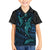 Polynesian Whale Family Matching Puletasi Dress and Hawaiian Shirt TS04 Son's Shirt Black/Cyan - Polynesian Pride