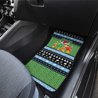 Micronesia Christmas Car Mats with Santa Turtle Coral Reef and Holiday Ocean Pattern - Polynesian Pride