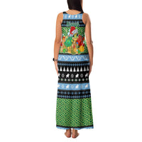 Micronesia Christmas Family Matching Tank Maxi Dress and Hawaiian Shirt with Santa Turtle Coral Reef and Holiday Ocean Pattern - Polynesian Pride