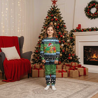 Micronesia Christmas Pajama Set with Santa Turtle Coral Reef and Holiday Ocean Pattern - Polynesian Pride