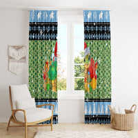 Micronesia Christmas Window Curtain with Santa Turtle Coral Reef and Holiday Ocean Pattern - Polynesian Pride
