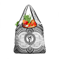 Aiga Samoa Raised Fist Grocery Bag Polynesian Tribal Tattoo Art Family Pride