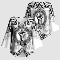 Aiga Samoa Raised Fist Kimono Sleeve Blouse Polynesian Tribal Tattoo Art Family Pride