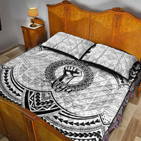 Aiga Samoa Raised Fist Quilt Bed Set Polynesian Tribal Tattoo Art Family Pride
