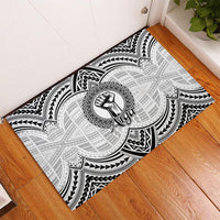 Aiga Samoa Raised Fist Rubber Doormat Polynesian Tribal Tattoo Art Family Pride