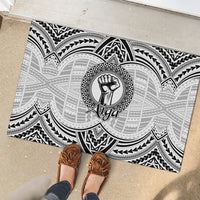 Aiga Samoa Raised Fist Rubber Doormat Polynesian Tribal Tattoo Art Family Pride