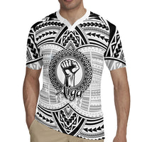 Aiga Samoa Raised Fist Rugby Jersey Polynesian Tribal Tattoo Art Family Pride