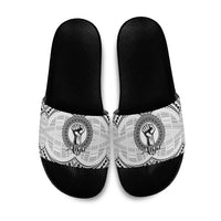 Aiga Samoa Raised Fist Slide Sandals Polynesian Tribal Tattoo Art Family Pride
