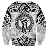 Aiga Samoa Raised Fist Sweatshirt Polynesian Tribal Tattoo Art Family Pride