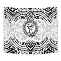 Aiga Samoa Raised Fist Tapestry Polynesian Tribal Tattoo Art Family Pride