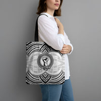 Aiga Samoa Raised Fist Tote Bag Polynesian Tribal Tattoo Art Family Pride