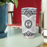 Aiga Samoa Raised Fist Tumbler Cup Polynesian Tribal Tattoo Art Family Pride