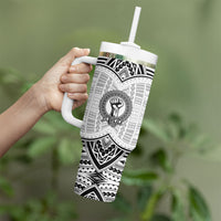Aiga Samoa Raised Fist Tumbler With Handle Polynesian Tribal Tattoo Art Family Pride