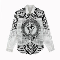 Aiga Samoa Raised Fist Women Casual Shirt Polynesian Tribal Tattoo Art Family Pride