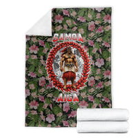 Samoa Aiga Polynesian Blanket Tropical Floral Hibiscus Pattern Island Heritage