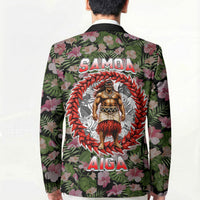 Samoa Aiga Polynesian Blazer Tropical Floral Hibiscus Pattern Island Heritage