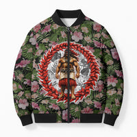 Samoa Aiga Polynesian Bomber Puffer Jacket Tropical Floral Hibiscus Pattern Island Heritage
