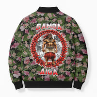 Samoa Aiga Polynesian Bomber Puffer Jacket Tropical Floral Hibiscus Pattern Island Heritage