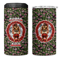 Samoa Aiga Polynesian 4 in 1 Can Cooler Tumbler Tropical Floral Hibiscus Pattern Island Heritage