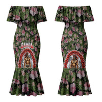 Samoa Aiga Polynesian Couples Matching Mermaid Dress and Hawaiian Shirt Tropical Floral Hibiscus Pattern Island Heritage