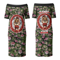 Samoa Aiga Polynesian Couples Matching Puletasi and Hawaiian Shirt Tropical Floral Hibiscus Pattern Island Heritage