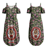 Samoa Aiga Polynesian Couples Matching Summer Maxi Dress and Hawaiian Shirt Tropical Floral Hibiscus Pattern Island Heritage