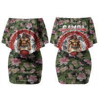 Samoa Aiga Polynesian Family Matching Off Shoulder Short Dress and Hawaiian Shirt Tropical Floral Hibiscus Pattern Island Heritage