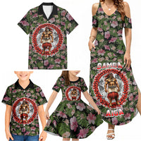 Samoa Aiga Polynesian Family Matching Summer Maxi Dress and Hawaiian Shirt Tropical Floral Hibiscus Pattern Island Heritage