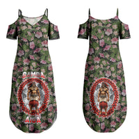 Samoa Aiga Polynesian Family Matching Summer Maxi Dress and Hawaiian Shirt Tropical Floral Hibiscus Pattern Island Heritage