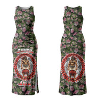Samoa Aiga Polynesian Family Matching Tank Maxi Dress and Hawaiian Shirt Tropical Floral Hibiscus Pattern Island Heritage
