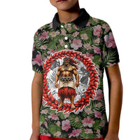 Samoa Aiga Polynesian Kid Polo Shirt Tropical Floral Hibiscus Pattern Island Heritage