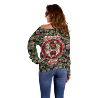 Samoa Aiga Polynesian Off Shoulder Sweater Tropical Floral Hibiscus Pattern Island Heritage