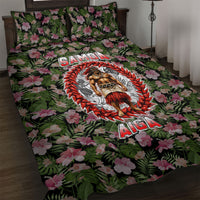 Samoa Aiga Polynesian Quilt Bed Set Tropical Floral Hibiscus Pattern Island Heritage