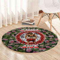 Samoa Aiga Polynesian Round Carpet Tropical Floral Hibiscus Pattern Island Heritage