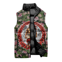 Samoa Aiga Polynesian Sleeveless Puffer Jacket Tropical Floral Hibiscus Pattern Island Heritage