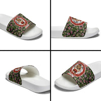 Samoa Aiga Polynesian Slide Sandals Tropical Floral Hibiscus Pattern Island Heritage