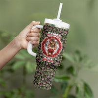 Samoa Aiga Polynesian Tumbler With Handle Tropical Floral Hibiscus Pattern Island Heritage