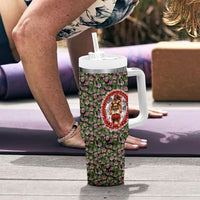 Samoa Aiga Polynesian Tumbler With Handle Tropical Floral Hibiscus Pattern Island Heritage