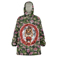 Samoa Aiga Polynesian Wearable Blanket Hoodie Tropical Floral Hibiscus Pattern Island Heritage