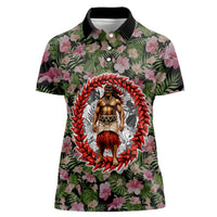 Samoa Aiga Polynesian Women Polo Shirt Tropical Floral Hibiscus Pattern Island Heritage
