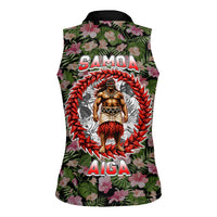 Samoa Aiga Polynesian Women Sleeveless Polo Shirt Tropical Floral Hibiscus Pattern Island Heritage