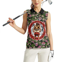 Samoa Aiga Polynesian Women Sleeveless Polo Shirt Tropical Floral Hibiscus Pattern Island Heritage