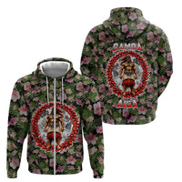 Samoa Aiga Polynesian Zip Hoodie Tropical Floral Hibiscus Pattern Island Heritage