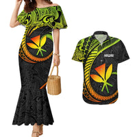 Hawaii Kanaka Maoli Couples Matching Mermaid Dress and Hawaiian Shirt Polynesian Tornado Infusion Gradient TS04 Gradient - Polynesian Pride