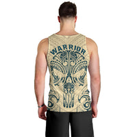 Polynesian Men Tank Top Warrior Skull with Tribal Patterns Tattoo Design TS04 - Polynesian Pride