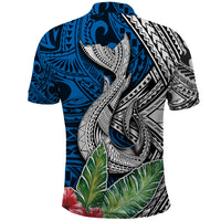 Polynesian Polo Shirt Whale Pattern and Hibiscus Flowers TS04 - Polynesian Pride