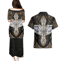 Polynesian Hawaii Tattoo Couples Matching Puletasi Dress and Hawaiian Shirt TS04 - Polynesian Pride